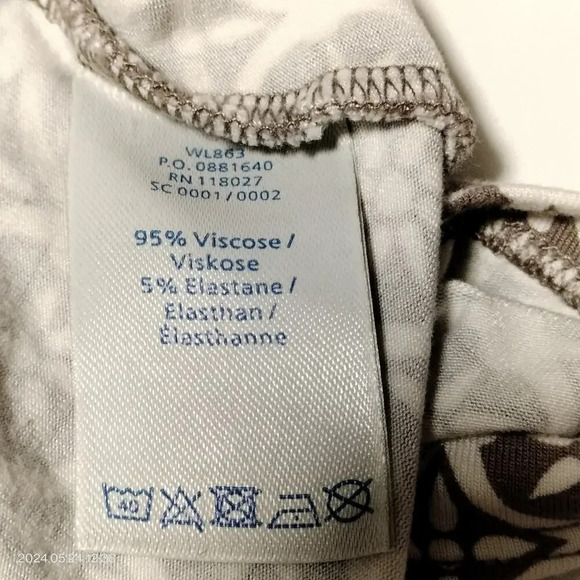 Boden Size 8R Taupe Abstract Side Gather Short Sleeves Fitted Top Causal Work - Picture 7 of 10